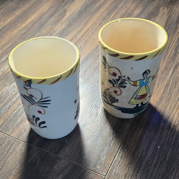 Vintage/MCM NASCO Ceramic Cups Featuring Danish Peasants (Set of Two) - Picture 11 of 12